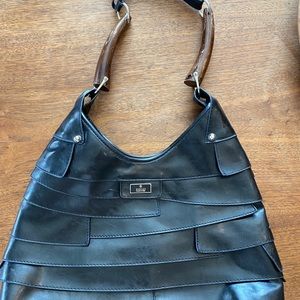 Black handbag, Gucci-like black leather